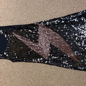 Gibson‎ Black dress with Rosegold/bronz Lightning Bolt  size M